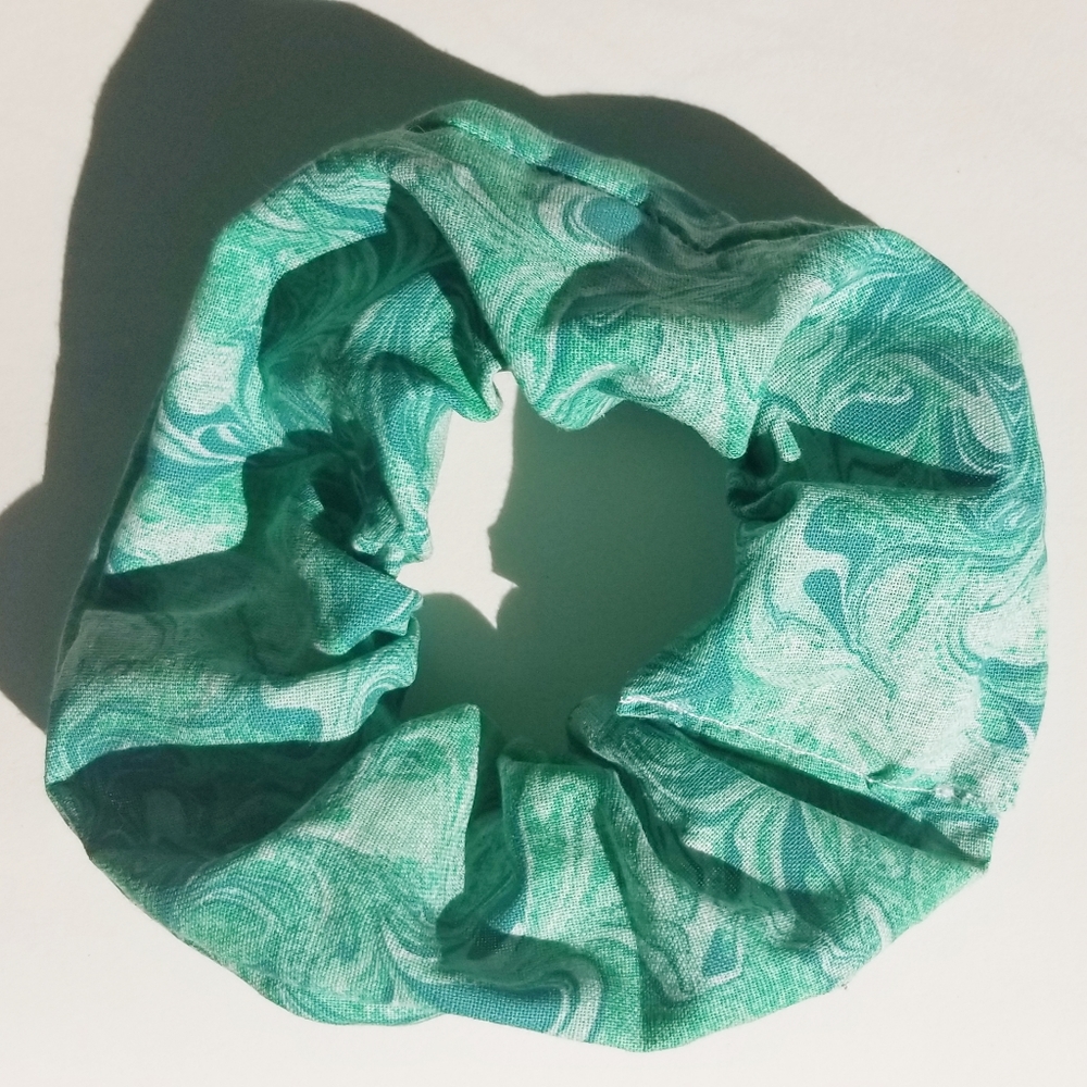 Marble mint bulky scrunchie